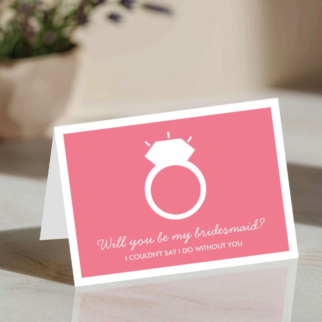Will You Be My Bridesmaid? Pink Ring Card (Creator Uploaded)