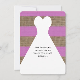 Will You Be My Bridesmaid Poem Orchid Burlap Look Invitation