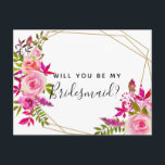 Will you be my bridesmaid postcard roses<br><div class="desc">Elevate your wedding with our elegant and modern floral signs. Perfect for adding a touch of sophistication,  these signs are ideal for guiding guests,  enhancing the decor,  and setting the tone. Their sleek designs blend contemporary style with timeless elegance,  ensuring a chic and unforgettable celebration.</div>