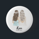 Will You Be My Bridesmaid Proposal Badge<br><div class="desc">Will You Be My Bridesmaid Proposal Badge Simple and classic "Will you my bridesmaid?" Badge featuring a bride & bridesmaid. Customize the name and role to your preference.</div>