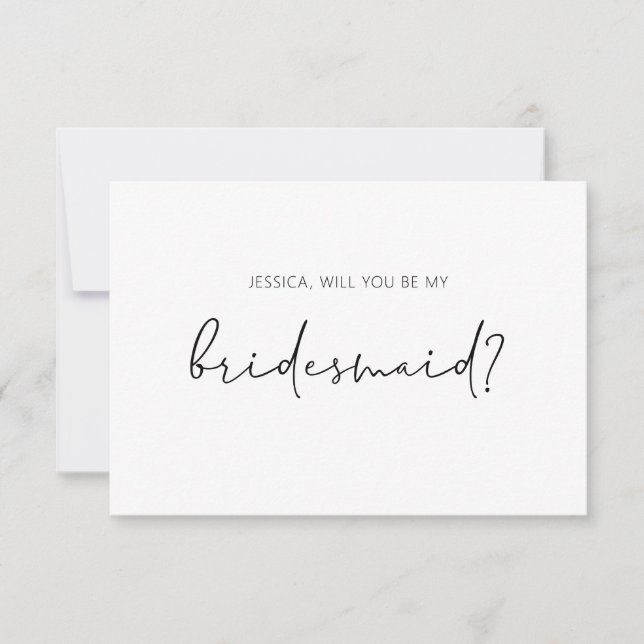 Will You Be My Bridesmaid Proposal Card (Front)