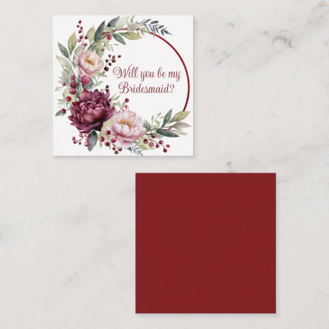 Will you be my bridesmaid proposal card (Front/Back)