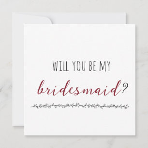 Will You Be My Bridesmaid Proposal Card