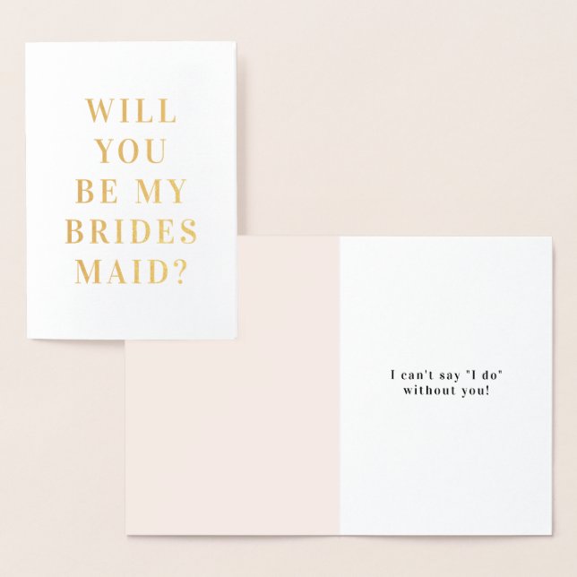 Will You Be My Bridesmaid Proposal Card (Display)