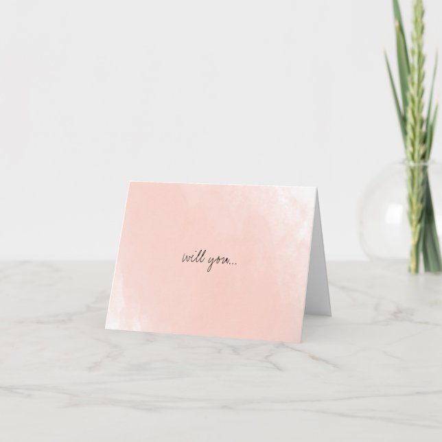 Will you be my bridesmaid proposal card pink (Front)