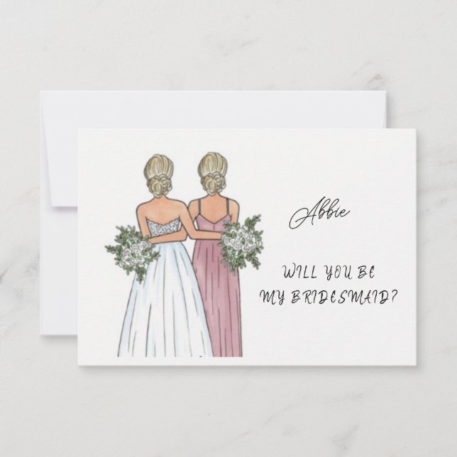 Will You Be My Bridesmaid Proposal Card Watercolor (Front)