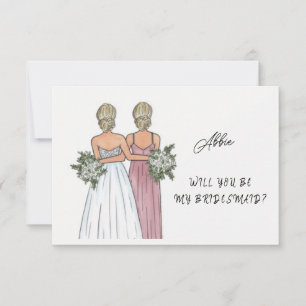 Will You Be My Bridesmaid Proposal Card Watercolor