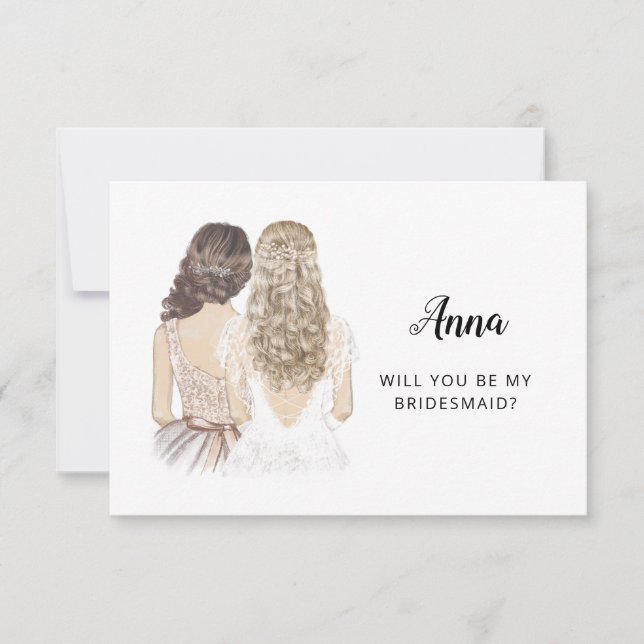 Will You Be My Bridesmaid Proposal Flat Card (Front)