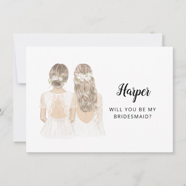 Will You Be My Bridesmaid Proposal Flat Card (Front)