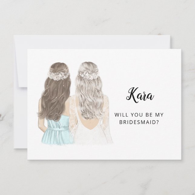 Will You Be My Bridesmaid Proposal Flat Card (Front)