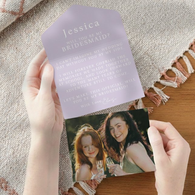 Will You Be My Bridesmaid Proposal Letter Photo All In One Invitation (Pop the question to your bridal party with this Will You Be My Bridesmaid Proposal Letter!)