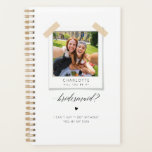 Will You Be My Bridesmaid? Proposal Planner<br><div class="desc">Will You Be My Bridesmaid? Proposal Planner This modern "Will You Be My Bridesmaid?" custom planner features a minimalist design with elegant black-and-white calligraphy, perfect for a stylish bridesmaid proposal. Its simple script and Polaroid photo option make it a personalised, thoughtful gift for her, blending elegance and practicality. This planner...</div>