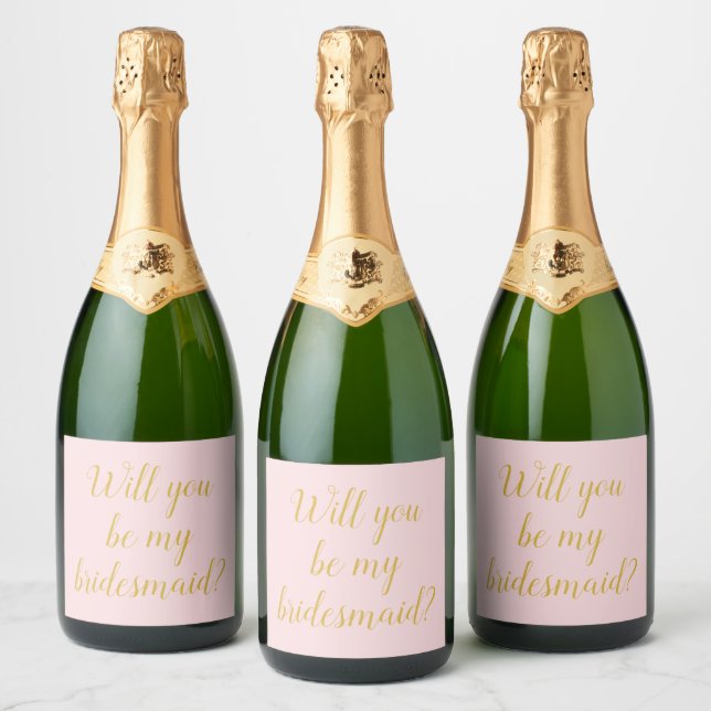  Will You Be My Bridesmaid Proposal Request Ask Sparkling Wine Label (Bottles)