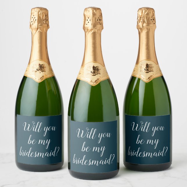  Will You Be My Bridesmaid Proposal Request Gift  Sparkling Wine Label (Bottles)