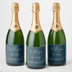 Will You Be My Bridesmaid Proposal Request Gifts Sparkling Wine Label