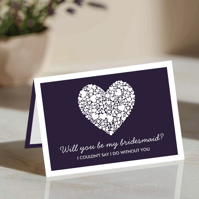 Will You Be My Bridesmaid? Purple Heart Card (Creator Uploaded)