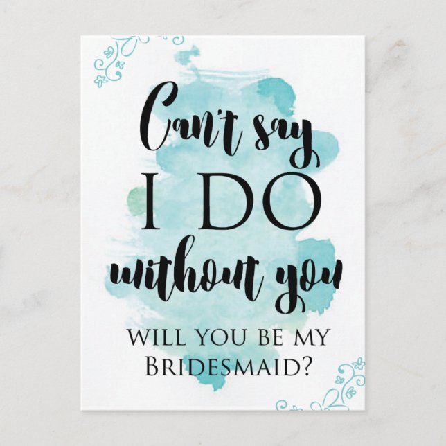 Will you be my bridesmaid question card (Front)