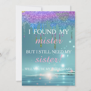 Will you be my bridesmaid? Rose Gold Dripping Invi Invitation