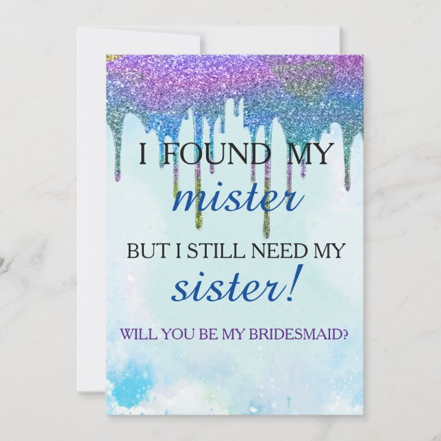 Will you be my bridesmaid? Rose Gold Dripping Invi Invitation (Front)