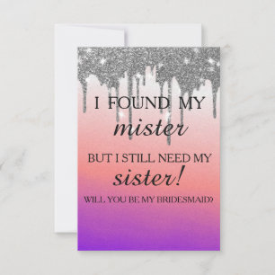 Will you be my bridesmaid? Rose Gold Dripping Invi Invitation