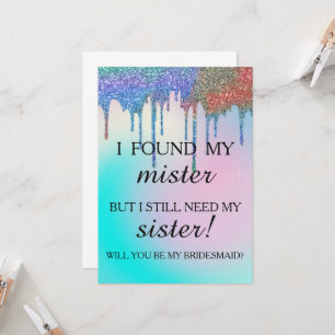 Will you be my bridesmaid? Rose Gold Dripping Invi Invitation