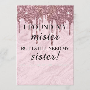 Will you be my bridesmaid? Rose Gold Dripping Invitation