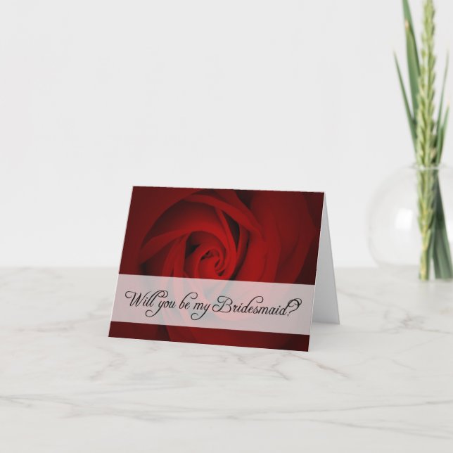 will you be my bridesmaid? : roses invitation (Front)