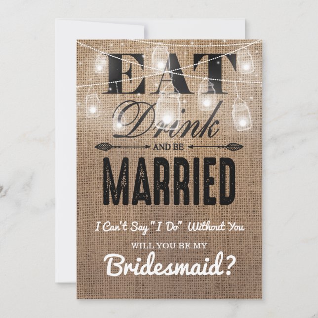 Will you be my Bridesmaid? | Rustic Bridesmaid Invitation (Front)