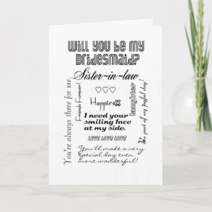Will You Be My Bridesmaid, Sister-in-Law Invitation