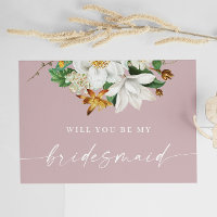 Will You Be My Bridesmaid | Soft Mauve Pink Floral