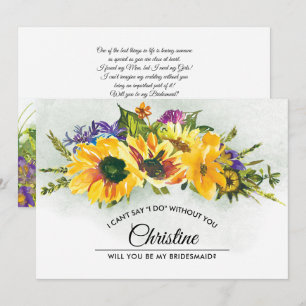 Will you be my Bridesmaid? Summer Meadow Rustic Invitation