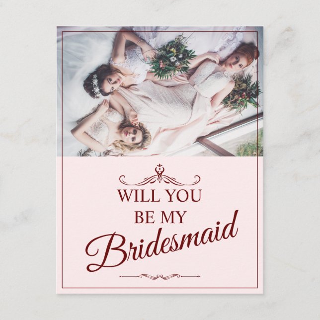 Will You Be My Bridesmaid? Three Lying Bridesmaids Enclosure Card (Front)
