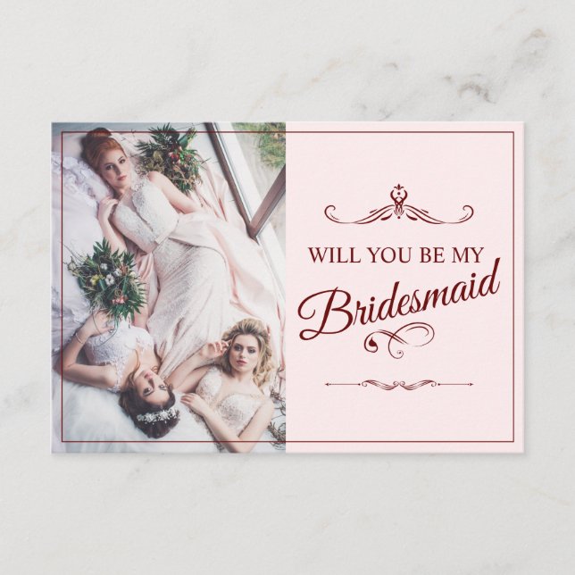 Will You Be My Bridesmaid? Three Lying Bridesmaids Enclosure Card (Front)