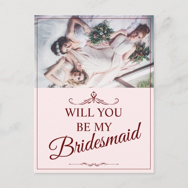 Will You Be My Bridesmaid? Three Lying Bridesmaids Postcard (Front)