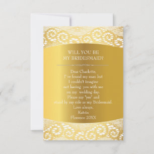 Will You Be My Bridesmaid? Vintage Burlap & Lace Invitation