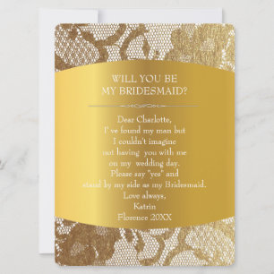Will You Be My Bridesmaid? Vintage Burlap & Lace Invitation