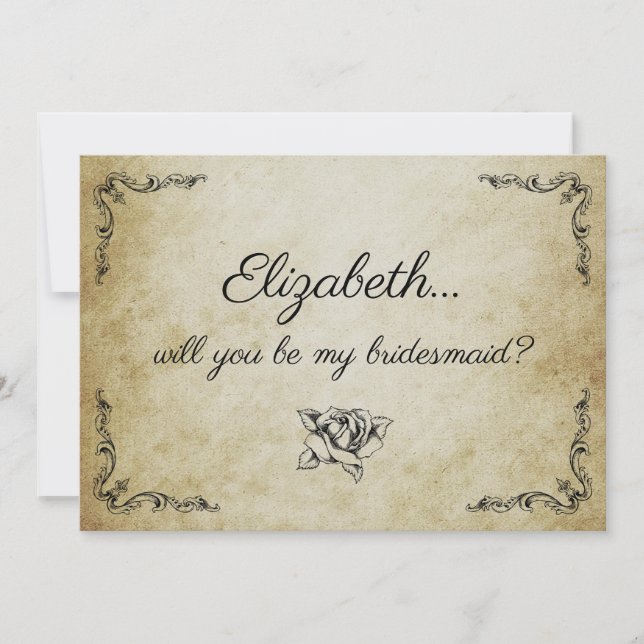 Will you be my bridesmaid vintage card (Front)