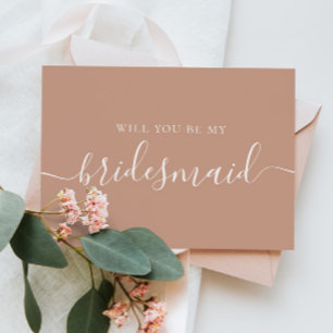 Will You Be My Bridesmaid   Warm Blush Proposal Invitation Postcard
