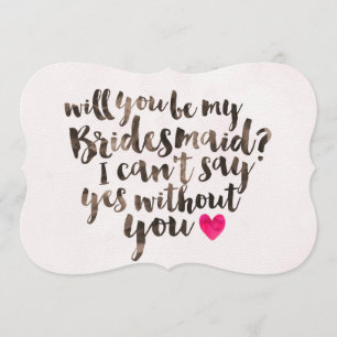 Will You be my Bridesmaid Watercolor Card