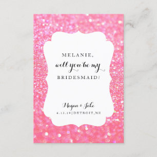 Will You Be My Bridesmaid - Wedding Day Fab Pink Invitation