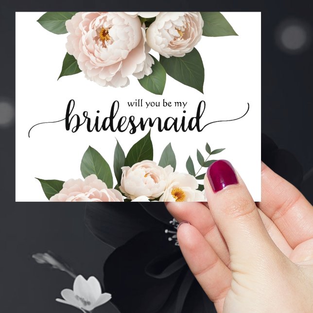 Will you be my bridesmaid White and Black Invitation (White and Black Invitation)