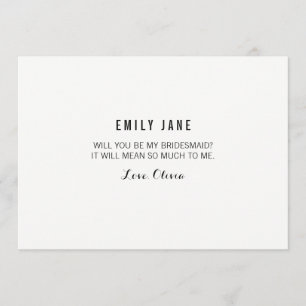 Will You Be My Bridesmaid? White Card