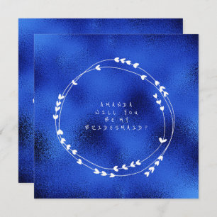 Will You Be My Bridesmaid White Sapphire Glass Invitation