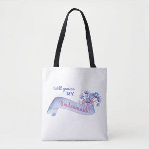 Will You Be My Bridesmaid with Flowers Tote Bag