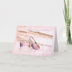 Will you be my Bridesmaid? With soe veil and garte Invitation