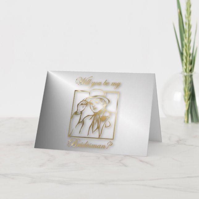 Will you be my Bridesman? Bridesman request. Invitation (Front)