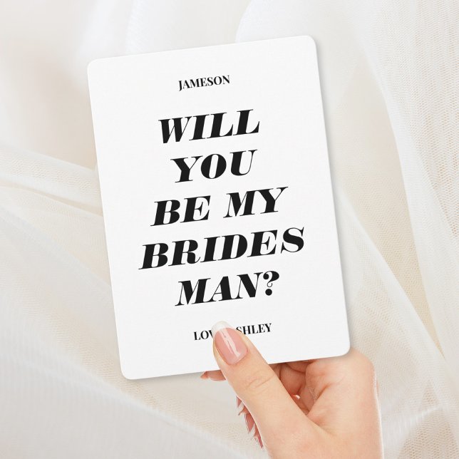 Will You Be My Bridesman? Modern Text Invitation (Creator Uploaded)