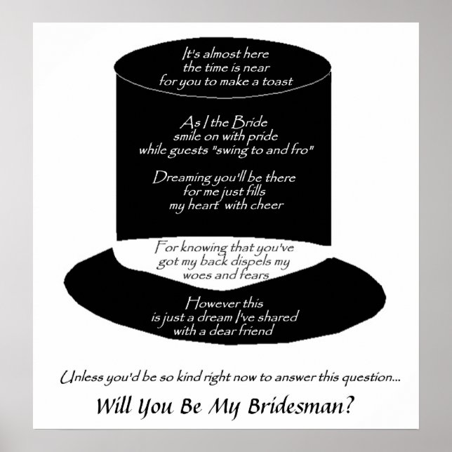 "Will You Be My Bridesman" Poster (Front)