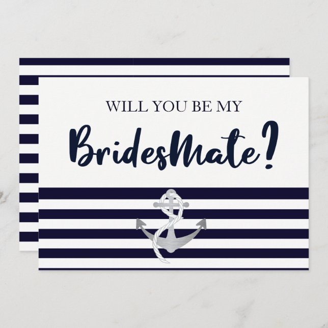 Will You Be My Bridesmate Bridesmaid Card (Front/Back)