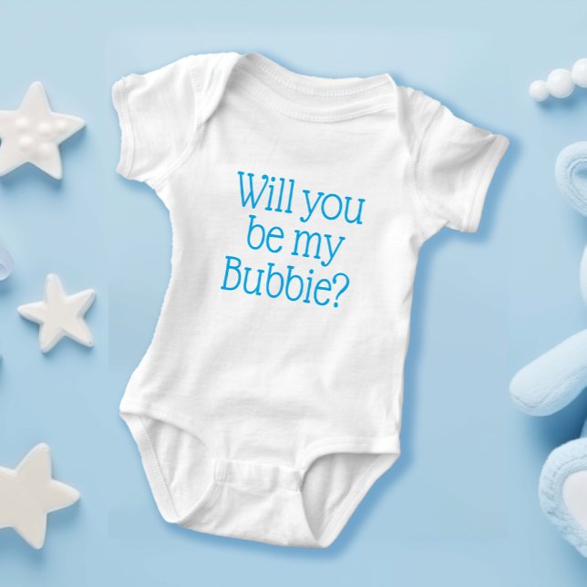 Will you be my Bubbie Cute Jewish Boy  Baby Bodysuit (Creator Uploaded)
